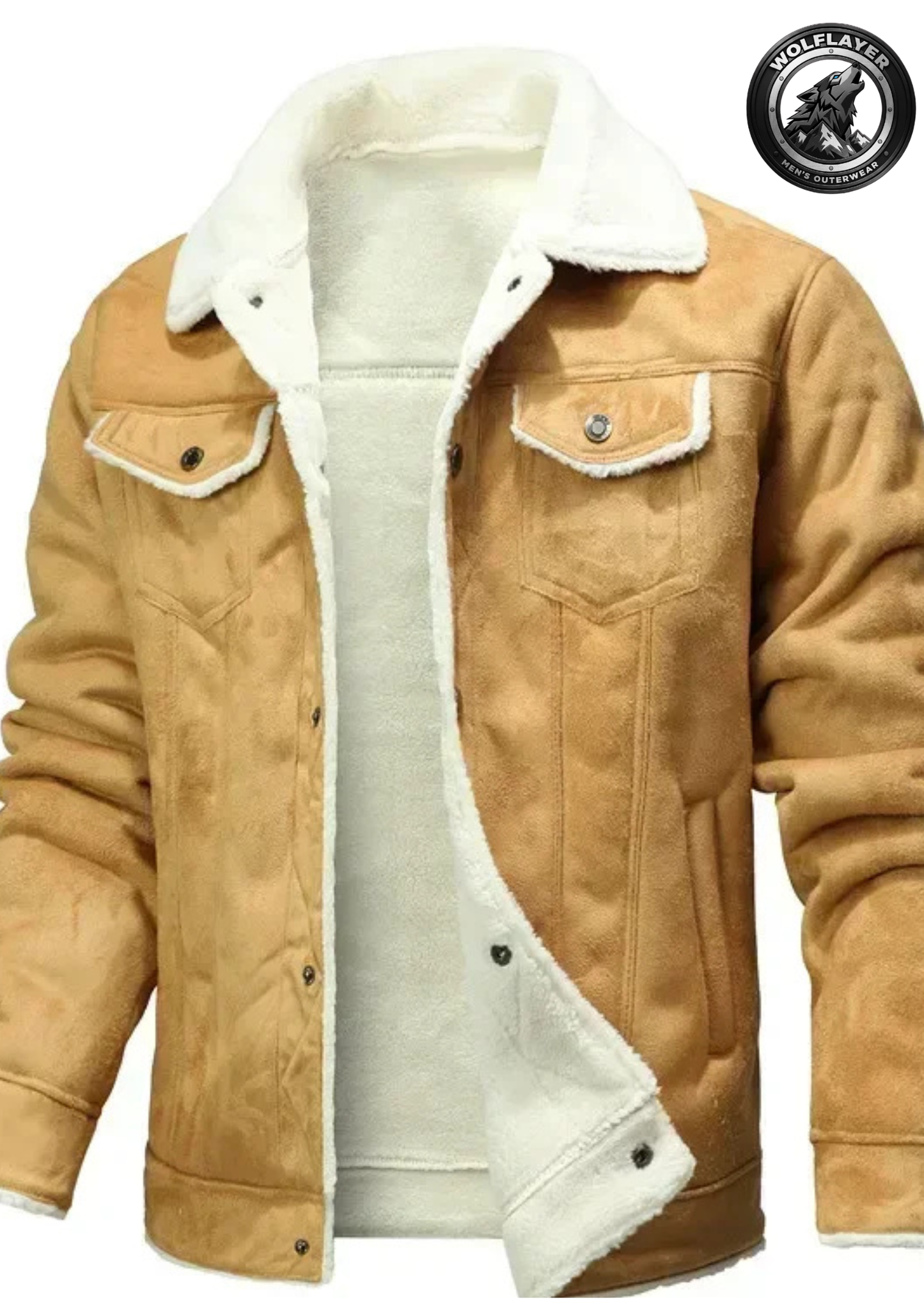 Men’s Suede Leather Jacket – Warm Winter Coat
